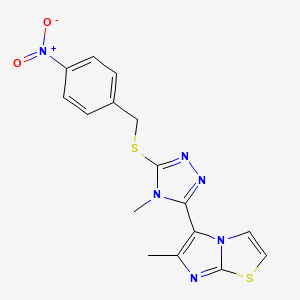 6-methyl-5-(4-methyl-5-((4-nitrobenzyl)thio)-4H-1,2,4-triazol-3-yl)imidazo[2,1-b]thiazole
