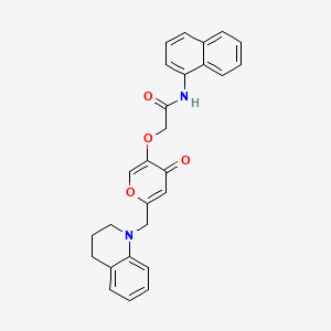 2-((6-((3,4-dihydroquinolin-1(2H)-yl)methyl)-4-oxo-4H-pyran-3-yl)oxy)-N-(naphthalen-1-yl)acetamide