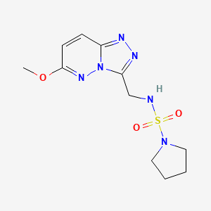 molecular formula C11H16N6O3S B2528239 N-({6-methoxy-[1,2,4]triazolo[4,3-b]pyridazin-3-yl}methyl)pyrrolidine-1-sulfonamide CAS No. 2097912-16-6