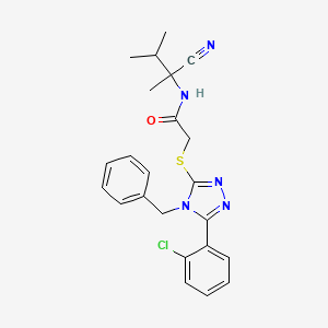 2-[[4-benzyl-5-(2-chlorophenyl)-1,2,4-triazol-3-yl]sulfanyl]-N-(2-cyano-3-methylbutan-2-yl)acetamide