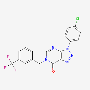 molecular formula C18H11ClF3N5O B2528281 3-(4-氯苯基)-6-[[3-(三氟甲基)苯基]甲基]三唑并[4,5-d]嘧啶-7-酮 CAS No. 888418-18-6