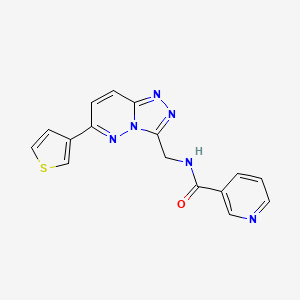 molecular formula C16H12N6OS B2528287 N-((6-(噻吩-3-基)-[1,2,4]三唑并[4,3-b]哒嗪-3-基)甲基)烟酰胺 CAS No. 1903426-25-4