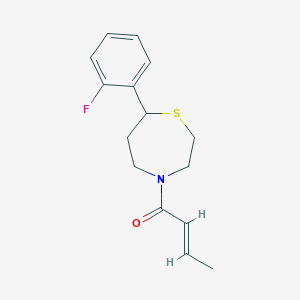 molecular formula C15H18FNOS B2528288 (E)-1-(7-(2-氟苯基)-1,4-噻吩并氮杂环-4-基)丁-2-烯-1-酮 CAS No. 1706502-47-7