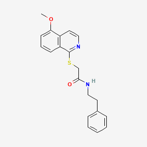 molecular formula C20H20N2O2S B2528289 2-((5-甲氧基异喹啉-1-基)硫代)-N-苯乙酰胺 CAS No. 1203358-34-2