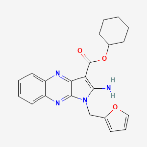 molecular formula C22H22N4O3 B2528292 环己基2-氨基-1-(呋喃-2-基甲基)-1H-吡咯并[2,3-b]喹喔啉-3-羧酸酯 CAS No. 840498-08-0