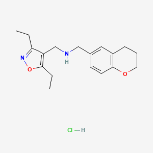 N-[(3,5-Diethyl-1,2-oxazol-4-yl)methyl]-1-(3,4-dihydro-2H-chromen-6-yl)methanamine;hydrochloride