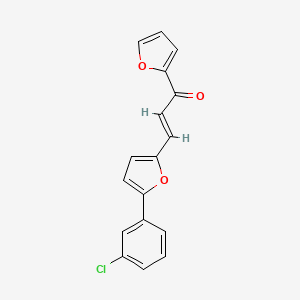 molecular formula C17H11ClO3 B2528295 3-(5-(3-Chlorophenyl)furan-2-yl)-1-(furan-2-yl)prop-2-en-1-one CAS No. 304896-62-6