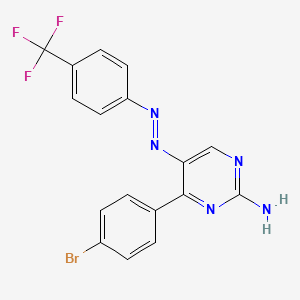 4-(4-Bromophenyl)-5-{2-[4-(trifluoromethyl)phenyl]diazenyl}-2-pyrimidinamine