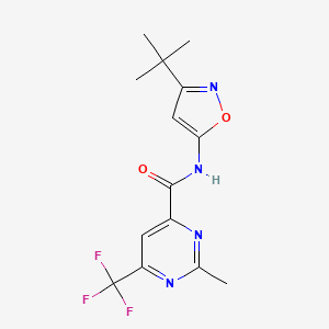 N-(3-Tert-butyl-1,2-oxazol-5-yl)-2-methyl-6-(trifluoromethyl)pyrimidine-4-carboxamide