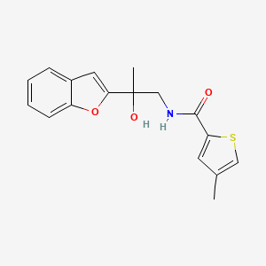 molecular formula C17H17NO3S B2528317 N-[2-(1-benzofuran-2-yl)-2-hydroxypropyl]-4-methylthiophene-2-carboxamide CAS No. 2034545-28-1