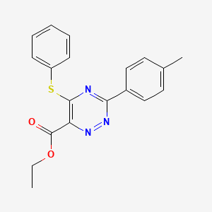 molecular formula C19H17N3O2S B2528332 Ethyl 3-(4-methylphenyl)-5-(phenylsulfanyl)-1,2,4-triazine-6-carboxylate CAS No. 338965-77-8