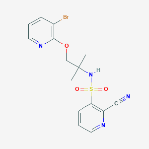 molecular formula C15H15BrN4O3S B2528335 N-[1-(3-Bromopyridin-2-yl)oxy-2-methylpropan-2-yl]-2-cyanopyridine-3-sulfonamide CAS No. 2411243-20-2