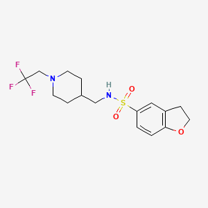 molecular formula C16H21F3N2O3S B2528338 N-{[1-(2,2,2-trifluoroethyl)piperidin-4-yl]methyl}-2,3-dihydro-1-benzofuran-5-sulfonamide CAS No. 2319844-88-5