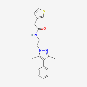 N-(2-(3,5-dimethyl-4-phenyl-1H-pyrazol-1-yl)ethyl)-2-(thiophen-3-yl)acetamide