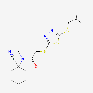 N-(1-cyanocyclohexyl)-N-methyl-2-[[5-(2-methylpropylsulfanyl)-1,3,4-thiadiazol-2-yl]sulfanyl]acetamide