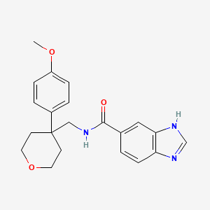 molecular formula C21H23N3O3 B2528358 N-{[4-(4-methoxyphenyl)oxan-4-yl]methyl}-1H-1,3-benzodiazole-5-carboxamide CAS No. 1327533-60-7