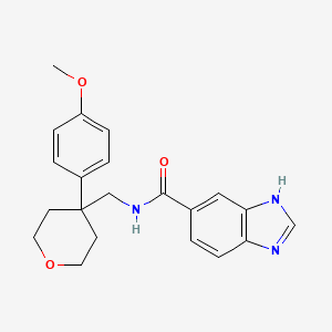 N-((4-(4-methoxyphenyl)tetrahydro-2H-pyran-4-yl)methyl)-1H-benzo[d]imidazole-5-carboxamide