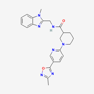 1-(5-(3-methyl-1,2,4-oxadiazol-5-yl)pyridin-2-yl)-N-((1-methyl-1H-benzo[d]imidazol-2-yl)methyl)piperidine-3-carboxamide