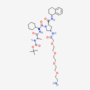 Tert-butyl N-[(2S)-1-[[(1S)-2-[(2S,4S)-4-[[2-[2-[2-[2-(2-aminoethoxy)ethoxy]ethoxy]ethoxy]acetyl]amino]-2-[[(1R)-1,2,3,4-tetrahydronaphthalen-1-yl]carbamoyl]pyrrolidin-1-yl]-1-cyclohexyl-2-oxoethyl]amino]-1-oxopropan-2-yl]-N-methylcarbamate