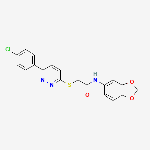 molecular formula C19H14ClN3O3S B2528385 N-(2H-1,3-benzodioxol-5-yl)-2-{[6-(4-chlorophenyl)pyridazin-3-yl]sulfanyl}acetamide CAS No. 893991-12-3