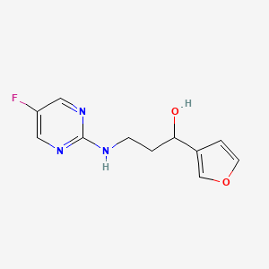 3-[(5-Fluoropyrimidin-2-yl)amino]-1-(furan-3-yl)propan-1-ol