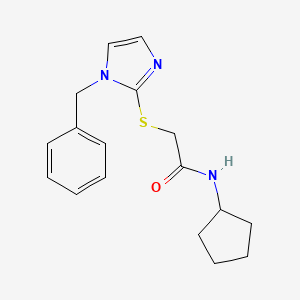 2-(1-benzylimidazol-2-yl)sulfanyl-N-cyclopentylacetamide