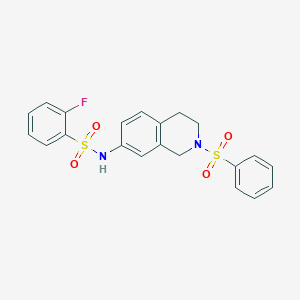 2-fluoro-N-(2-(phenylsulfonyl)-1,2,3,4-tetrahydroisoquinolin-7-yl)benzenesulfonamide