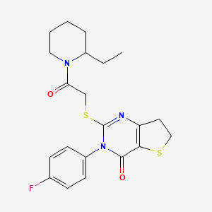 2-[2-(2-Ethylpiperidin-1-yl)-2-oxoethyl]sulfanyl-3-(4-fluorophenyl)-6,7-dihydrothieno[3,2-d]pyrimidin-4-one