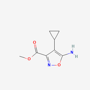 molecular formula C8H10N2O3 B2528395 Methyl 5-amino-4-cyclopropyl-1,2-oxazole-3-carboxylate CAS No. 1779954-78-7