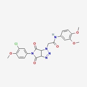 2-[5-(3-chloro-4-methoxyphenyl)-4,6-dioxo-4,5,6,6a-tetrahydropyrrolo[3,4-d][1,2,3]triazol-1(3aH)-yl]-N-(3,4-dimethoxyphenyl)acetamide