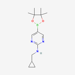 molecular formula C14H22BN3O2 B2528419 N-(cyclopropylmethyl)-5-(4,4,5,5-tetramethyl-1,3,2-dioxaborolan-2-yl)pyrimidin-2-amine CAS No. 2247432-79-5