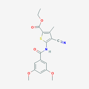 molecular formula C18H18N2O5S B252842 ethyl 4-cyano-5-[(3,5-dimethoxybenzoyl)amino]-3-methyl-2-thiophenecarboxylate 