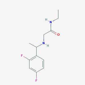 molecular formula C12H16F2N2O B2528421 2-{[1-(2,4-difluorophenyl)ethyl]amino}-N-ethylacetamide CAS No. 1155464-60-0