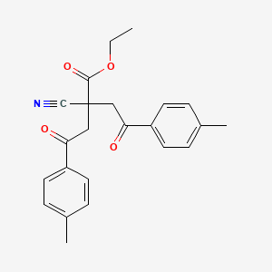 molecular formula C23H23NO4 B2528422 Ethyl 2-cyano-4-(4-methylphenyl)-2-[2-(4-methylphenyl)-2-oxoethyl]-4-oxobutanoate CAS No. 250213-65-1
