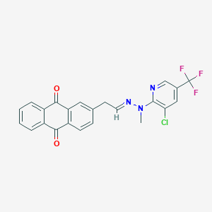 molecular formula C23H15ClF3N3O2 B2528429 2-(9,10-dioxo-9,10-dihydro-2-anthracenyl)acetaldehyde N-[3-chloro-5-(trifluoromethyl)-2-pyridinyl]-N-methylhydrazone CAS No. 338961-95-8