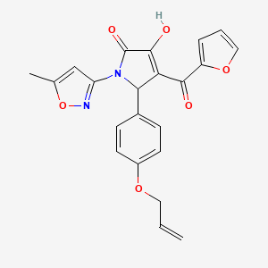 molecular formula C22H18N2O6 B2528433 5-(4-(allyloxy)phenyl)-4-(furan-2-carbonyl)-3-hydroxy-1-(5-methylisoxazol-3-yl)-1H-pyrrol-2(5H)-one CAS No. 618872-17-6
