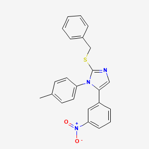 molecular formula C23H19N3O2S B2528437 2-(benzylthio)-5-(3-nitrophenyl)-1-(p-tolyl)-1H-imidazole CAS No. 1235321-38-6