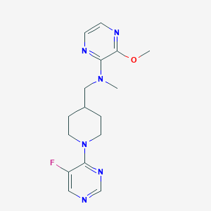 molecular formula C16H21FN6O B2528442 N-[[1-(5-Fluoropyrimidin-4-yl)piperidin-4-yl]methyl]-3-methoxy-N-methylpyrazin-2-amine CAS No. 2380168-69-2