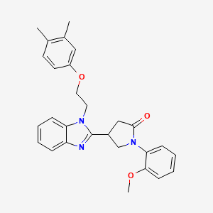 molecular formula C28H29N3O3 B2528446 4-{1-[2-(3,4-dimethylphenoxy)ethyl]-1H-benzimidazol-2-yl}-1-(2-methoxyphenyl)pyrrolidin-2-one CAS No. 890633-26-8