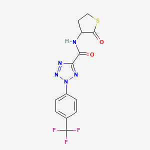 molecular formula C13H10F3N5O2S B2528447 N-(2-oxotetrahydrothiophen-3-yl)-2-(4-(trifluoromethyl)phenyl)-2H-tetrazole-5-carboxamide CAS No. 1396881-35-8