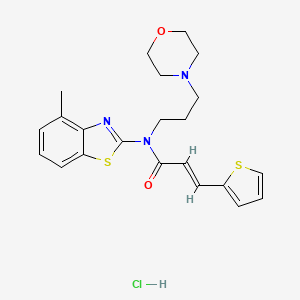 molecular formula C22H26ClN3O2S2 B2528450 (E)-N-(4-methylbenzo[d]thiazol-2-yl)-N-(3-morpholinopropyl)-3-(thiophen-2-yl)acrylamide hydrochloride CAS No. 1217252-94-2