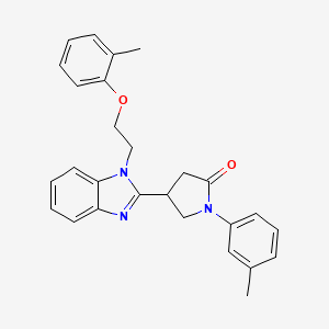 molecular formula C27H27N3O2 B2528452 1-(m-tolyl)-4-(1-(2-(o-tolyloxy)ethyl)-1H-benzo[d]imidazol-2-yl)pyrrolidin-2-one CAS No. 847161-22-2