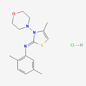 molecular formula C16H22ClN3OS B2528457 (Z)-2,5-dimethyl-N-(4-methyl-3-morpholinothiazol-2(3H)-ylidene)aniline hydrochloride CAS No. 1180038-80-5