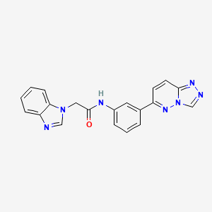 N-(3-([1,2,4]triazolo[4,3-b]pyridazin-6-yl)phenyl)-2-(1H-benzo[d]imidazol-1-yl)acetamide