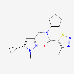 N-cyclopentyl-N-((5-cyclopropyl-1-methyl-1H-pyrazol-3-yl)methyl)-4-methyl-1,2,3-thiadiazole-5-carboxamide