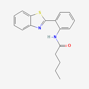 molecular formula C18H18N2OS B2528470 N-[2-(1,3-benzothiazol-2-yl)phenyl]pentanamide CAS No. 477569-47-4