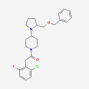 molecular formula C25H30ClFN2O2 B2528471 1-(4-(2-((Benzyloxy)methyl)pyrrolidin-1-yl)piperidin-1-yl)-2-(2-chloro-6-fluorophenyl)ethanone CAS No. 2034556-04-0