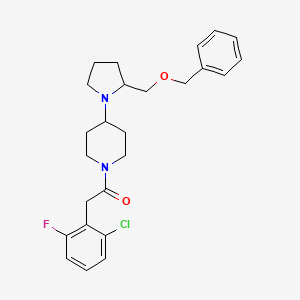 1-(4-(2-((Benzyloxy)methyl)pyrrolidin-1-yl)piperidin-1-yl)-2-(2-chloro-6-fluorophenyl)ethanone