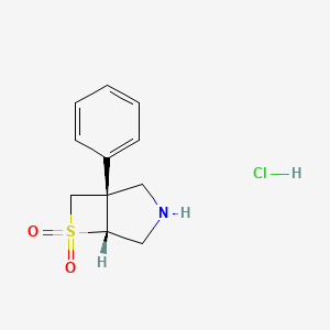 (1S,5R)-1-Phenyl-6lambda6-thia-3-azabicyclo[3.2.0]heptane 6,6-dioxide;hydrochloride