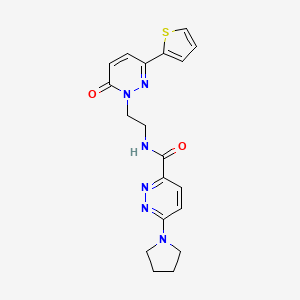 N-(2-(6-oxo-3-(thiophen-2-yl)pyridazin-1(6H)-yl)ethyl)-6-(pyrrolidin-1-yl)pyridazine-3-carboxamide